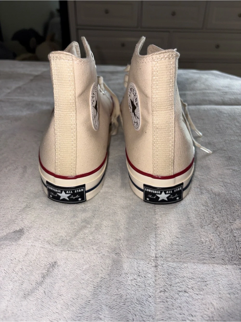 Converse Chuck 70 High Top Sneakers - Cream with Red Accent